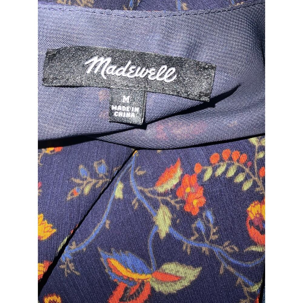 Madewell Ruffle Sleeve Climbing Vine Multicolor Floral Blouse M Boho Cottagecore - Picture 8 of 9